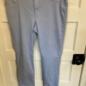 Chico's Straight Leg Sateen Pull On Stretch Pant Size 0.5 Periwinkle Blue -HTF